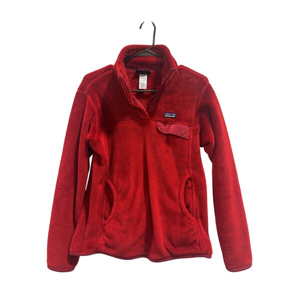 Patagonia Soft Red Fleece Women’s Medium Y2K Adventure Core holiday wear warm - Picture 6 of 6